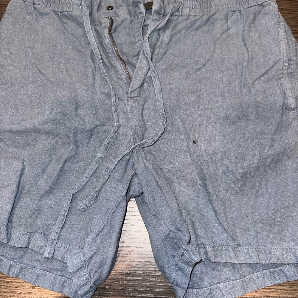 John Varvatos Men's Blue Flat Front Shorts
